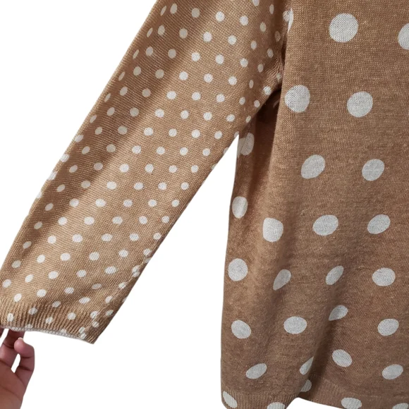 J. Crew 100% Linen Polka Dot Sweater Size XL - Picture 7 of 13